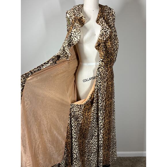 Vintage 90s Y2K Leopard Print Maxi Wrap Dress 8 Mobwife Dress Barn Vamp Preppy - Picture 7 of 16